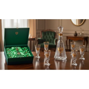 Хрустальный набор для водки Золотой орёл