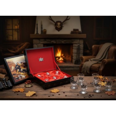 Набор стопок для водки Охотники на привале