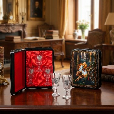 Набор хрустальных лафитников Иван-царевич на Сером Волке