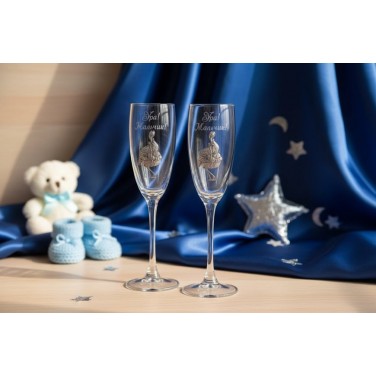 Набор фужеров для шампанского Ура, мальчик