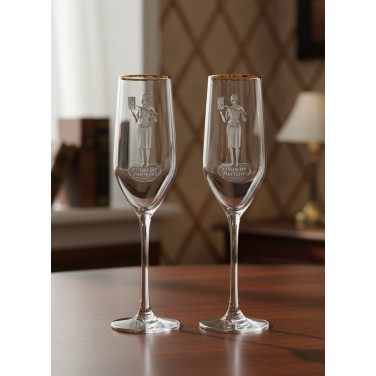 Набор фужеров для шампанского Лучшему учителю