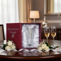 Стеклянная ваза 15 лет вместе