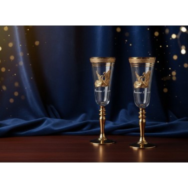 Подарочные фужеры для шампанского 15 лет Свадьбы