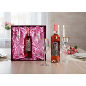 Набор бокалов с местом под бутылку 10 лет вместе