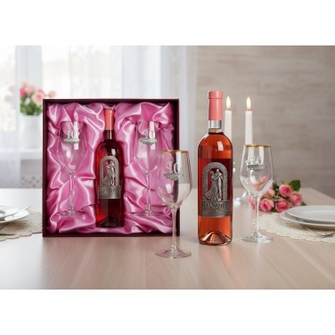 Набор бокалов с местом под бутылку 10 лет вместе