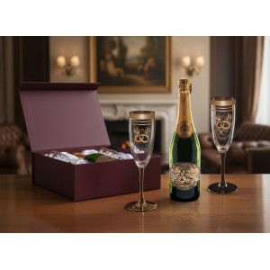 Набор фужеров с местом под бутылку 15 лет свадьбы