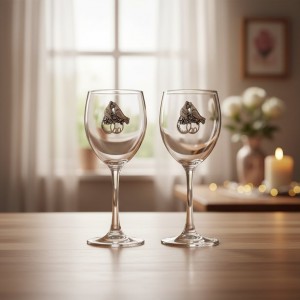 Набор бокалов для вина Оловянная свадьба - 10 лет