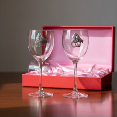 Набор бокалов для вина Оловянная свадьба - 10 лет
