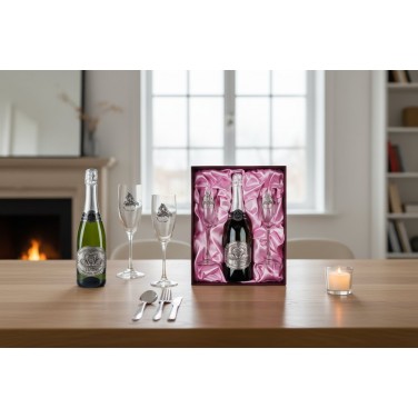 Набор фужеров с местом под бутылку Оловянная свадьба