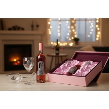 Набор бокалов с местом под бутылку 10 лет счастливы вместе