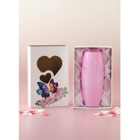 Стеклянная ваза Розовая свадьба