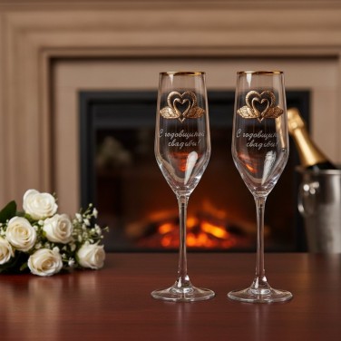 Набор фужеров для шампанского С годовщиной свадьбы