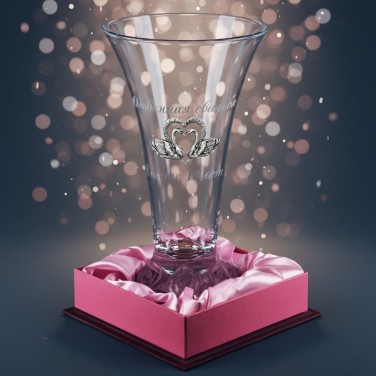 Стеклянная ваза Оловянная свадьба