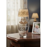 Стеклянная ваза Золотая свадьба Стеклянная ваза Золотая свадьба