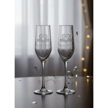 Набор фужеров для шампанского 20 лет вместе