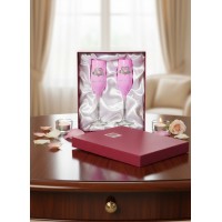 Набор фужеров для шампанского Розовая свадьба