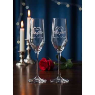 Набор фужеров для шампанского 30 лет вместе