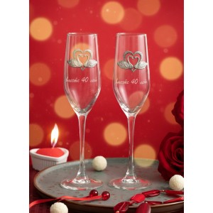 Набор фужеров для шампанского 40 лет вместе