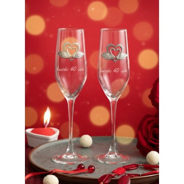 Набор фужеров для шампанского 40 лет вместе