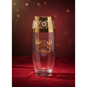 Стеклянная ваза Хрустальная свадьба