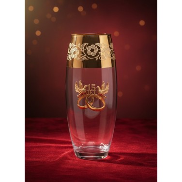 Стеклянная ваза Хрустальная свадьба