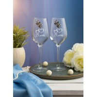 Набор бокалов для вина Серебряная свадьба