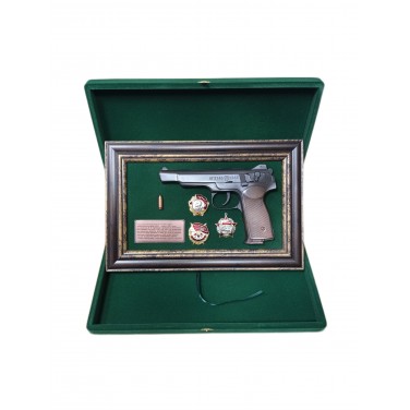 Панно с пистолетом Стечкин и наградами СССР (в футляре)