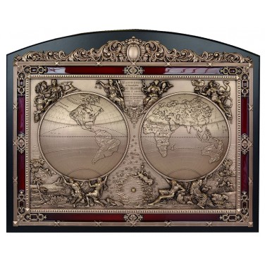 Картина из металла Карта мира (люкс)