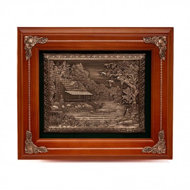 Деревянная ключница Домик охотника