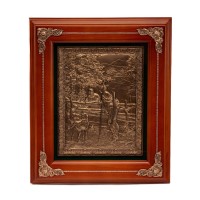 Деревянное панно Охотник с собакой Деревянное панно Охотник с собакой