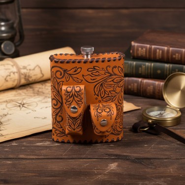 Фляга походная Белогорье (из натуральной кожи)