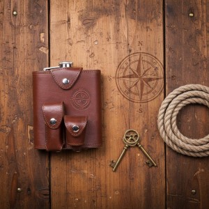 Фляжка походная Грибник (с ножом)