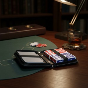 Дорожный набор для игры в карты Азарт (кожа)