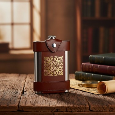 Походная фляга Воевода (из натуральной кожи)