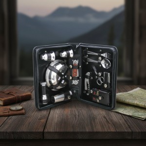 Дорожный набор Вояж из натуральной кожи (2 персоны)