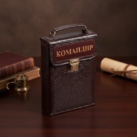 Набор в сумке-кейсе из натуральной кожи Командир (люкс) Набор в сумке-кейсе из натуральной кожи Командир (люкс)