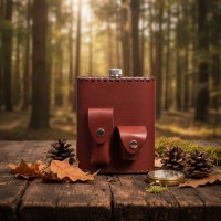 Фляга походная Игарка (из натуральной кожи)