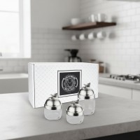 Набор банок для сыпучих продуктов Серебристые крылья (посеребренный)