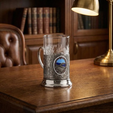 Чайный набор Почетному дорожнику (с чернением и эмалью)