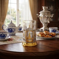 Чайный набор Кремлевская башня (с позолотой)