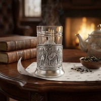 Чайный набор Могучие богатыри (посеребренный)