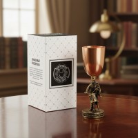 Подарочная рюмка для водки Гусар - барабанщик (с чернением)