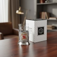 Чайный набор Настоящему мужику (с позолотой и эмалью)