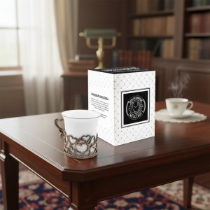 Кофейный набор Золотые сердечки (с чернением)