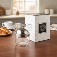 Банка для сыпучих продуктов Ажурные крылья (посеребрённая)