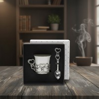 Кофейный набор Трепетное сердце (посеребренный)