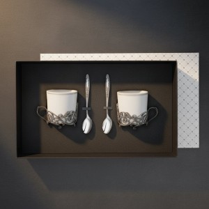 Кофейный набор Ажур (посеребренный)