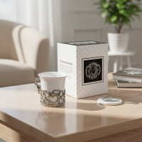 Кофейный набор Любящие сердца (посеребренный)