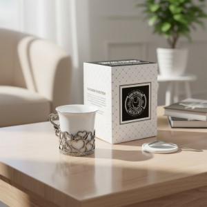 Кофейный набор Любящие сердца (посеребренный)