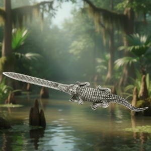 Нож для писем Африканский крокодил (с чернением)